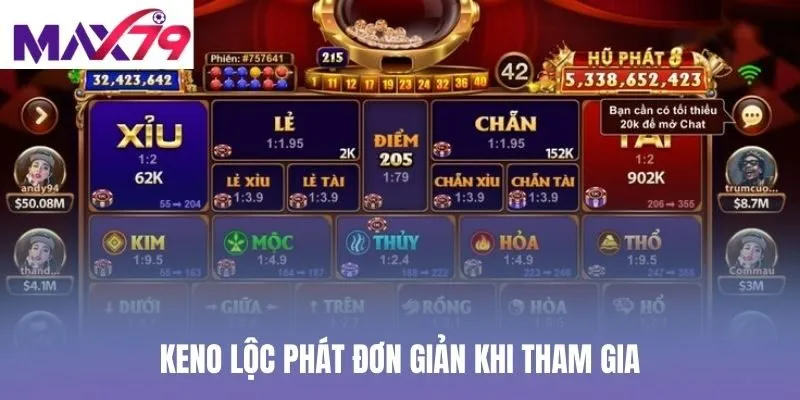 Keno Lộc Phát đơn giản khi tham gia