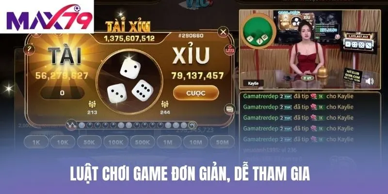 Luật chơi game đơn giản, dễ tham gia