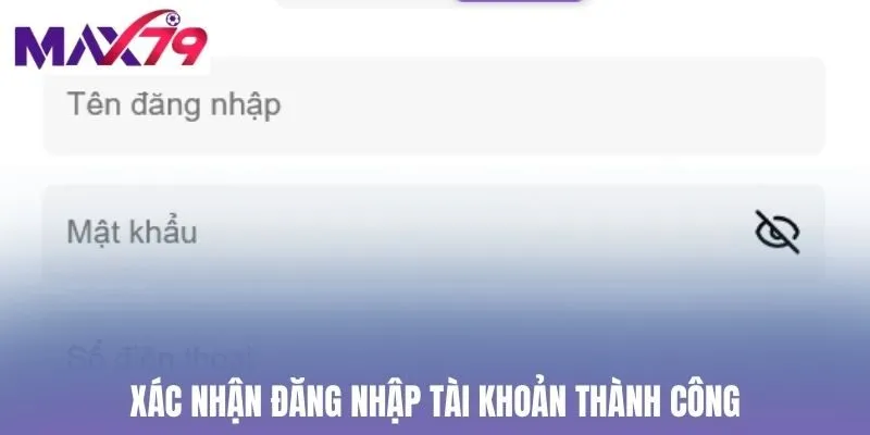 Xác nhận đăng nhập tài khoản thành công